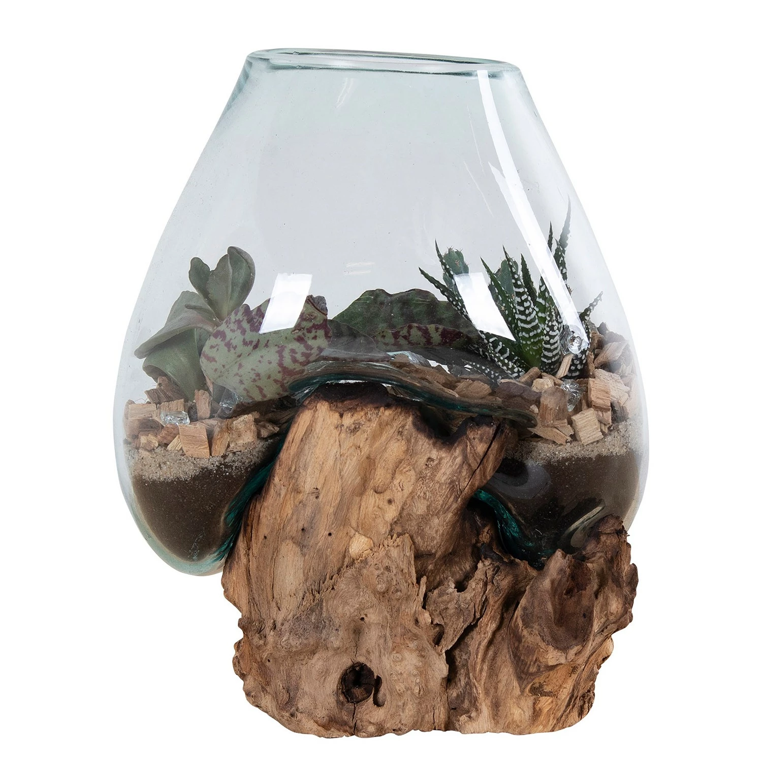 Twentyfour Dekoobjekt San Marino II - Teakholz / Kristallglas - Braun – Bild 5