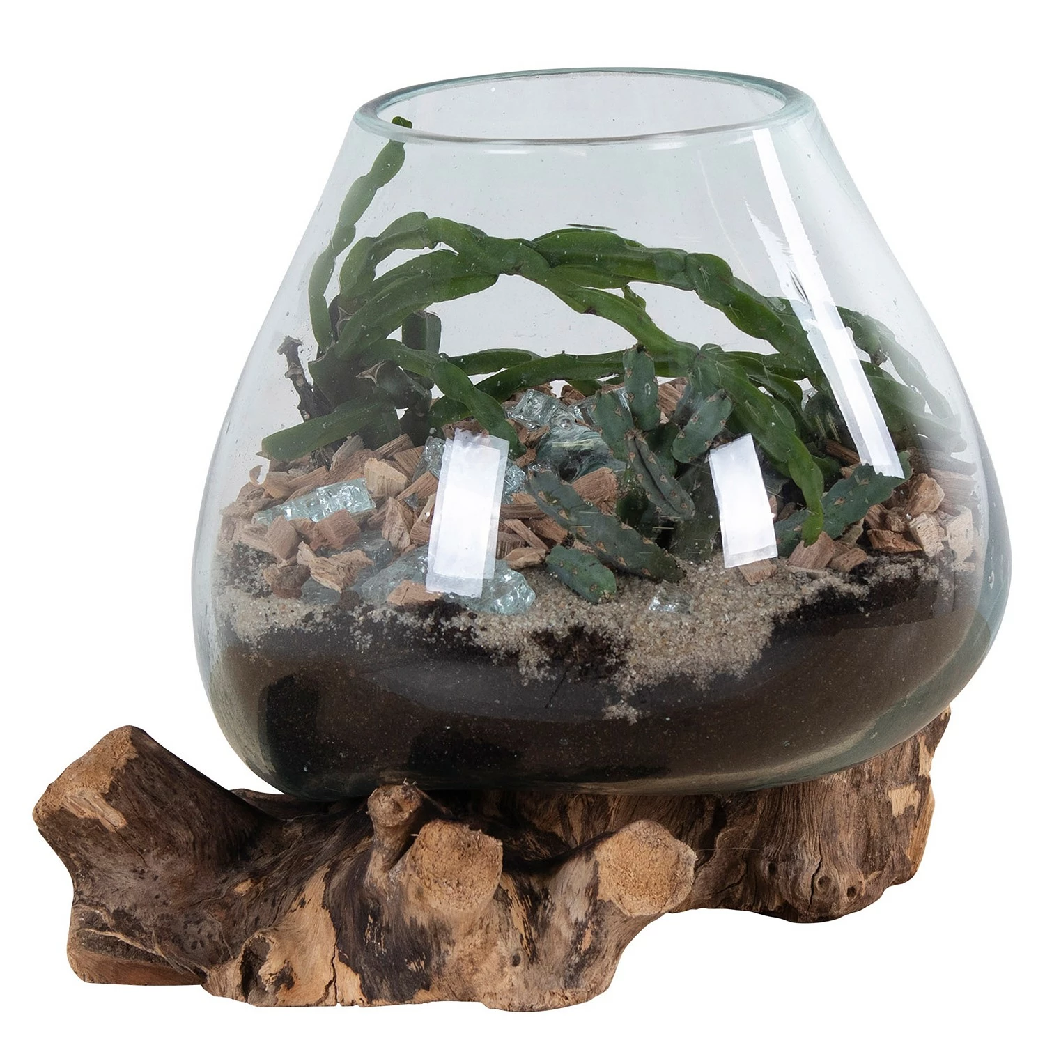 Twentyfour Dekoobjekt San Marino II - Teakholz / Kristallglas - Braun – Bild 9