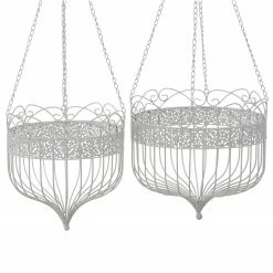 Boltze Hängekorb Lilli (2-teilig) - Eisen - Weiß
