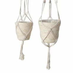 Boltze Pflanztopf Riseva (2-teilig) - Maisblatt - Beige