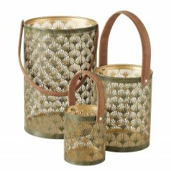 Boltze Windlicht Assunta (3-teilig) - Eisen - Grün