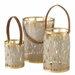 Boltze Windlicht Melati I (3-teilig) - Eisen - Gold