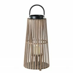 Boltze Windlicht Hayo - MDF / Klarglas / Eisen / Weide - Braun