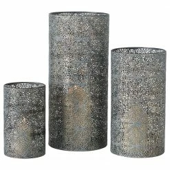 Boltze Windlicht Canari (3-teilig) - Eisen - Braun