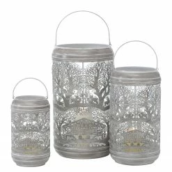 Boltze Windlicht Groeden (3-teilig) - Eisen - Grau