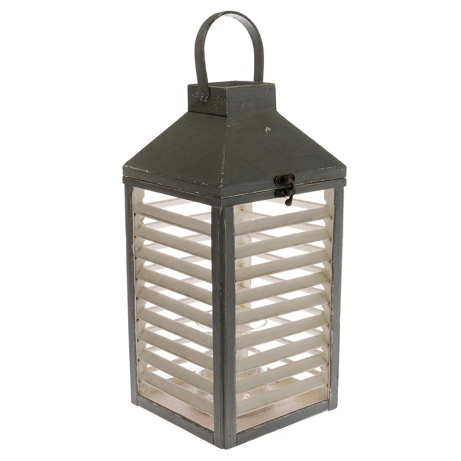 My Flair Laterne Agda - Klarglas / Tanne - Antikweiß