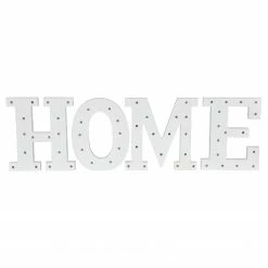 My Flair LED-Schriftzug Home Linn - Eukalyptus - Antikweiß