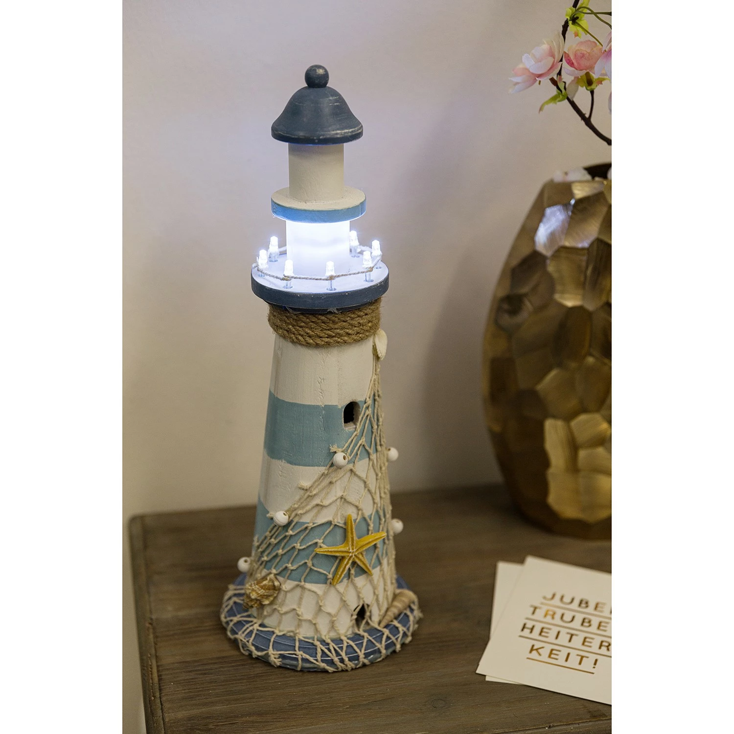 My Flair LED-Leuchtturm Aarhus - Polyresin - Weiß – Bild 2