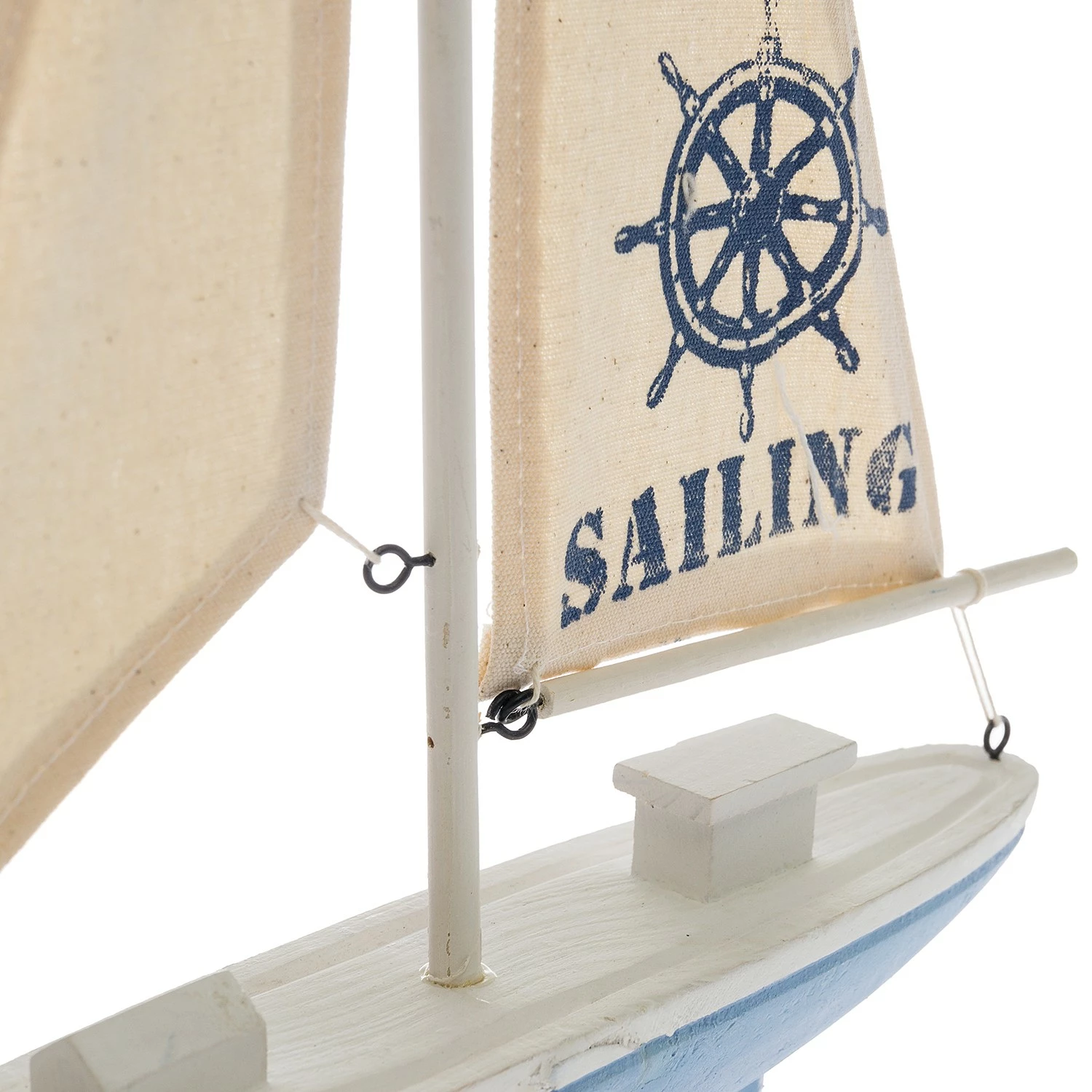 My Flair Dekofigur Segelboot Theodor - Baumwollstoff / Kiefer - Blau – Bild 4