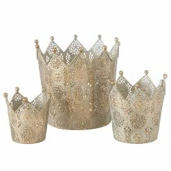 Boltze Dekoaufsteller Barol (3-teilig) - Eisen - Gold