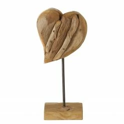 Boltze Dekoaufsteller Papan - Aluminium / Mango - Beige