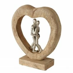 Boltze Dekoaufsteller Loya - Aluminium / Mango - Beige