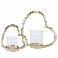 Boltze Windlicht Taumi (2-teilig) - Aluminium - Beige