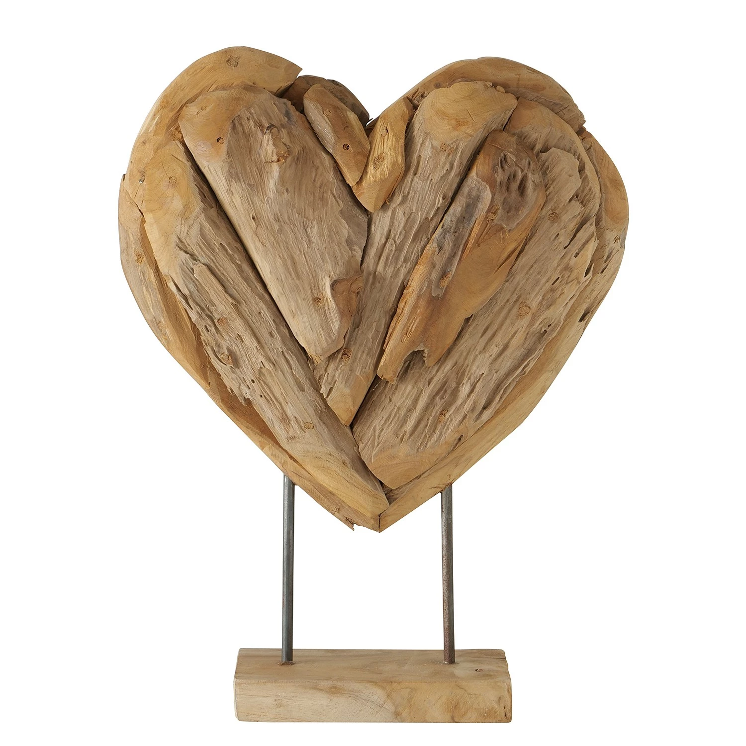 Boltze Dekoaufsteller Waru II - Eisen / Teakholz - Beige – Bild 2