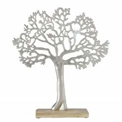 Boltze Dekoaufsteller Florentina - Aluminium / Mango - Silber