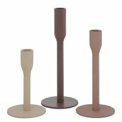 Boltze Kerzenleuchter Masdour (3-teilig) - Aluminium - Braun / Beige