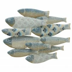 Boltze Wandobjekt Neptuny - Kunstharz - Blau / Weiß