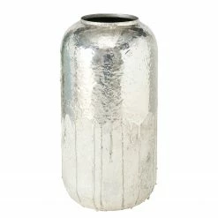 Boltze Vase Sjella - Eisen - Silber / Weiß