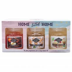 Candle-Brothers Duftkerzen Home Sweet Home (3er-Set) - Soja Wachs Mischung - Mehrfarbig