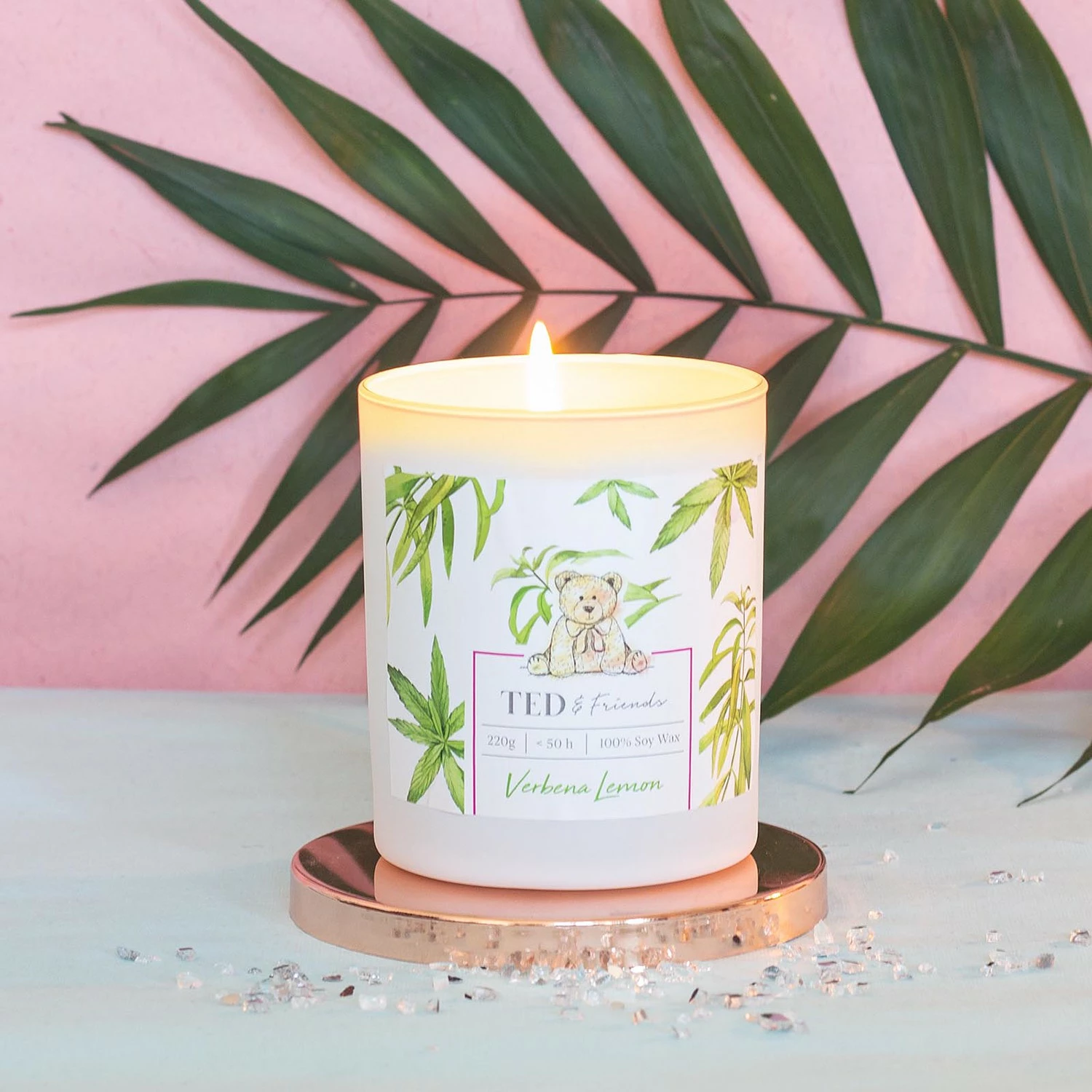 Ted & Friends Duftkerze Verbena Lemon - Soja Wachs Mischung - Grün – Bild 2