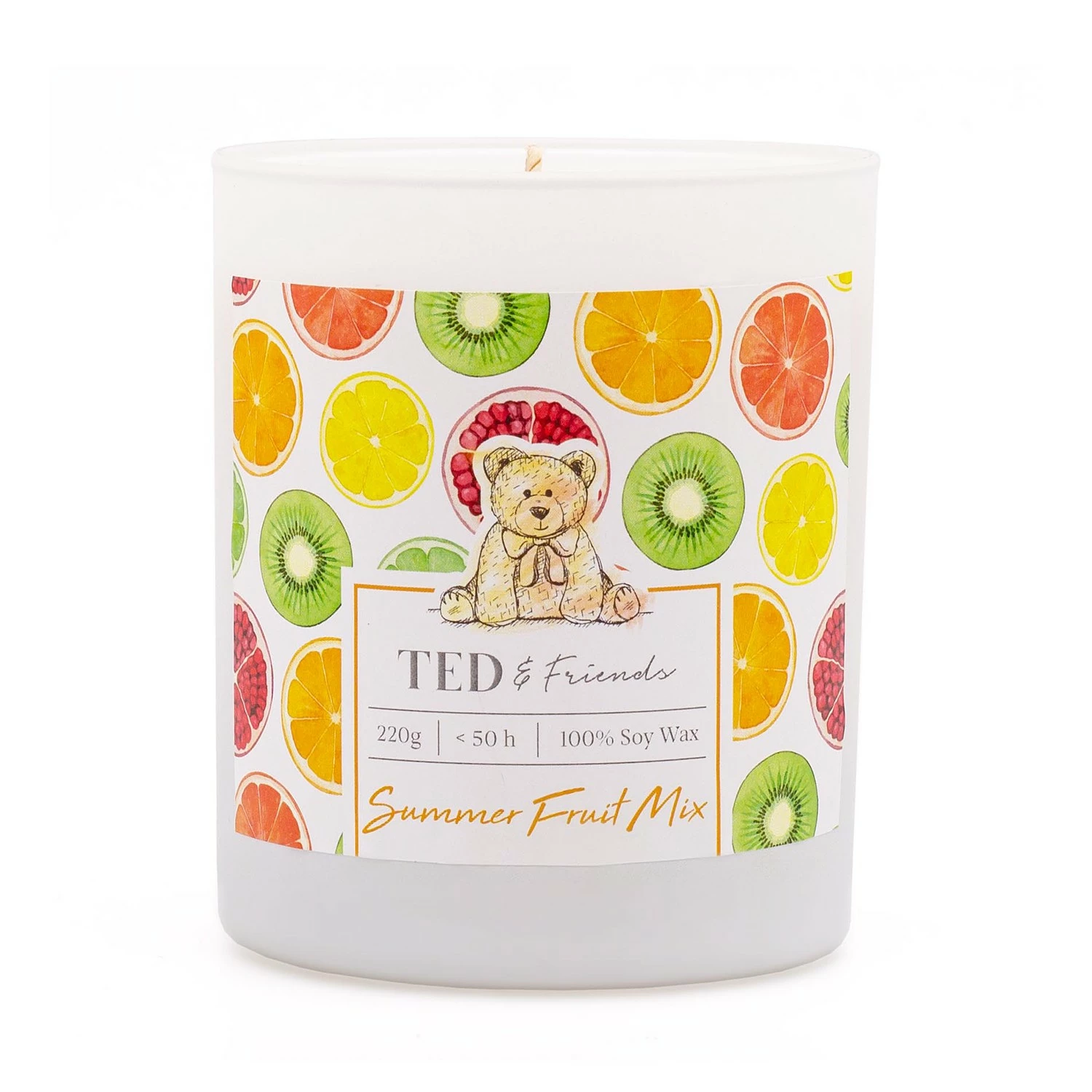 Ted & Friends Duftkerze Summer Fruit Mix - Soja Wachs Mischung - Mehrfarbig