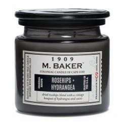 Colonial Candle Duftkerze Rosehips and Hydrangea - Soja Wachs Mischung - Schwarz - 396g