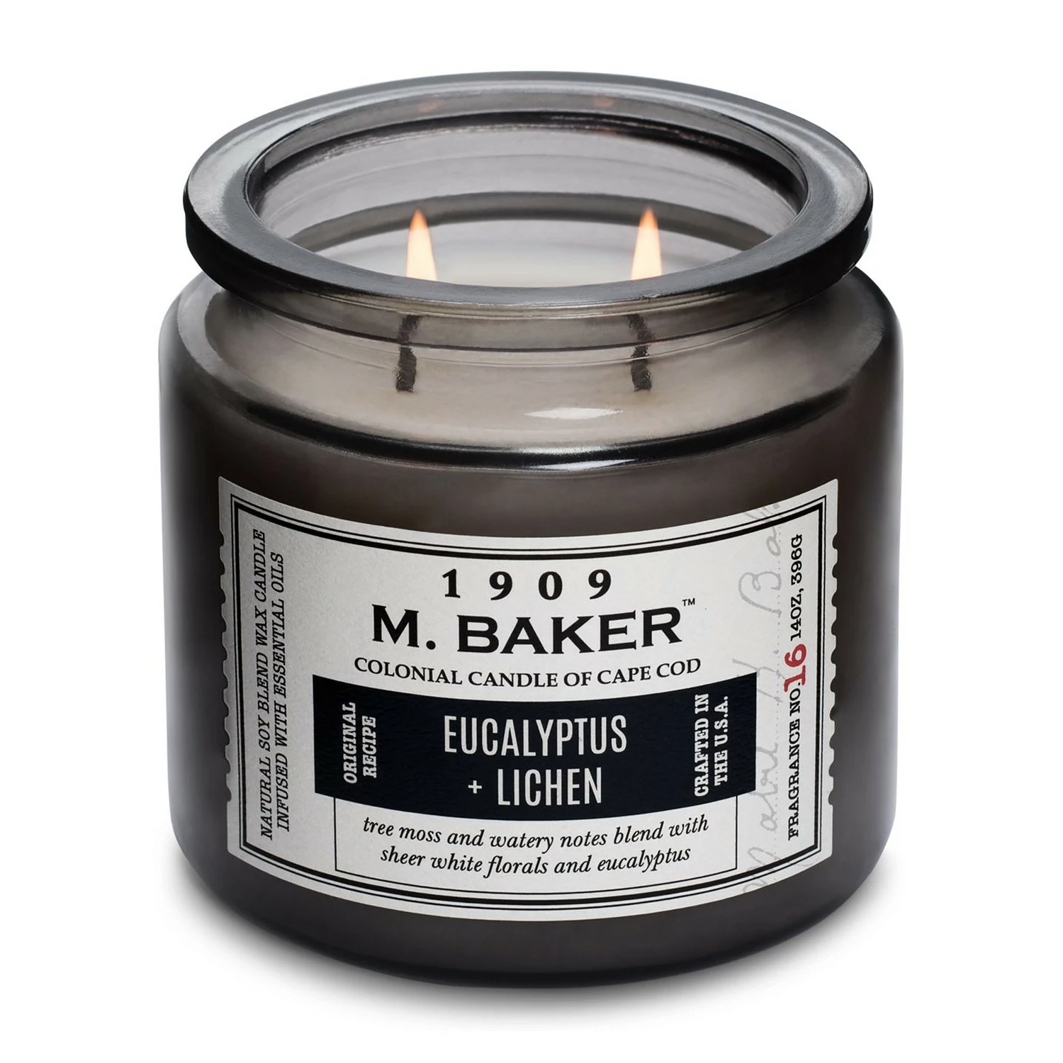 Colonial Candle Duftkerze Eucalyptus and Lichen - Soja Wachs Mischung - Schwarz - 396g – Bild 2