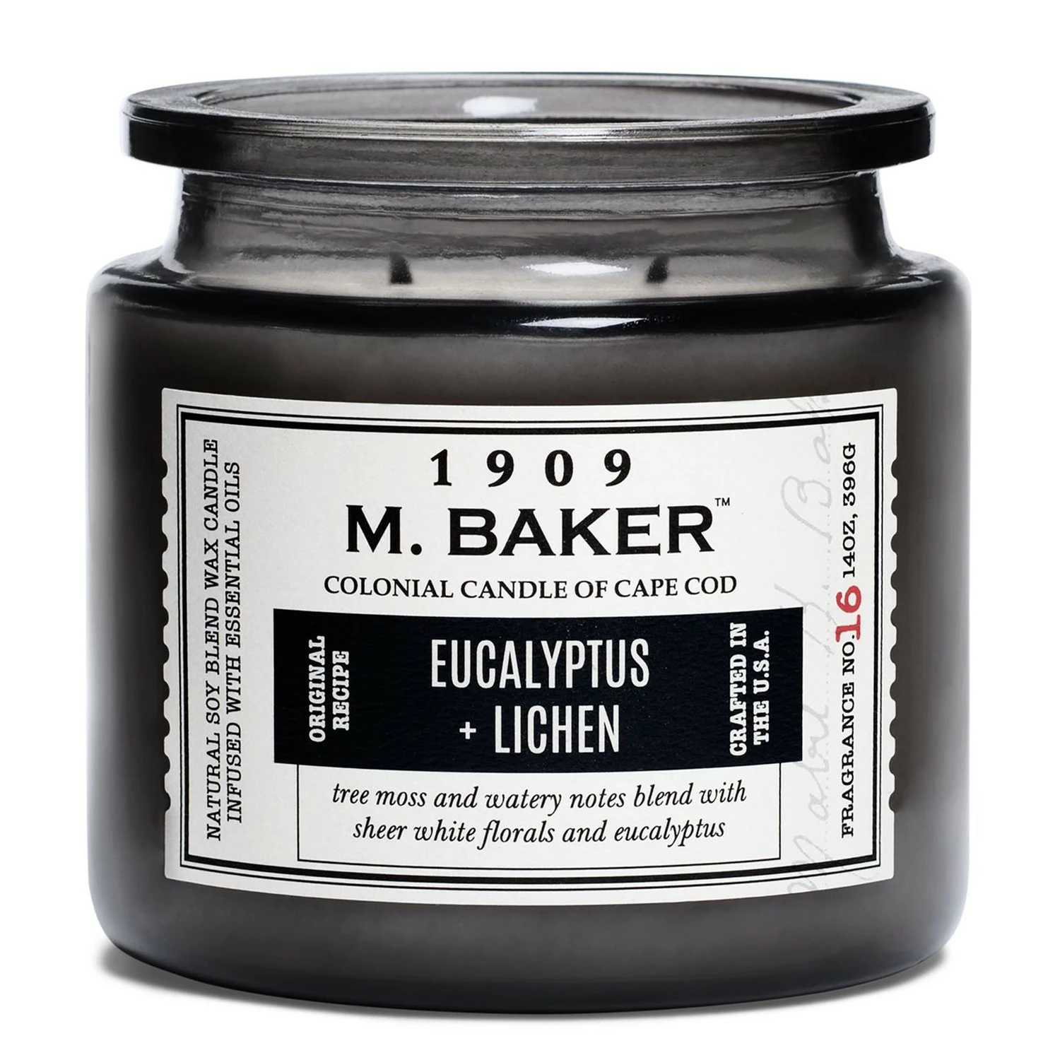 Colonial Candle Duftkerze Eucalyptus and Lichen - Soja Wachs Mischung - Schwarz - 396g – Bild 3