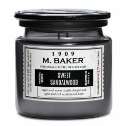 Colonial Candle Duftkerze Sweet Sandalwood - Soja Wachs Mischung - Schwarz - 396g