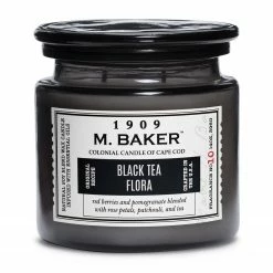 Colonial Candle Duftkerze Black Tea Flora - Soja Wachs Mischung - Schwarz - 396g