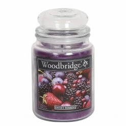 Woodbridge Candle Duftkerze Sweet Berries - Veredeltes Paraffin - Lila - 565g