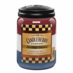 Candleberry Duftkerze Amercian Pie - Veredeltes Paraffin - Rot / Weiß / Blau - 570g