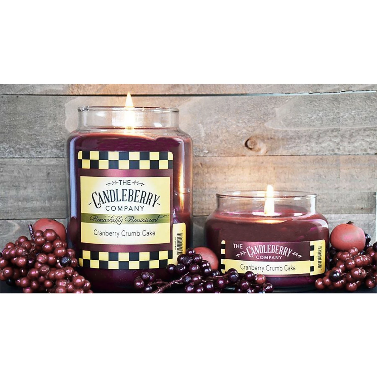 Candleberry Duftkerze Cranberry Crumb Cake - Veredeltes Paraffin - Rot - 570g – Bild 2