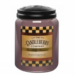 Candleberry Duftkerze Warm Patchouli - Veredeltes Paraffin - Lila - 570g