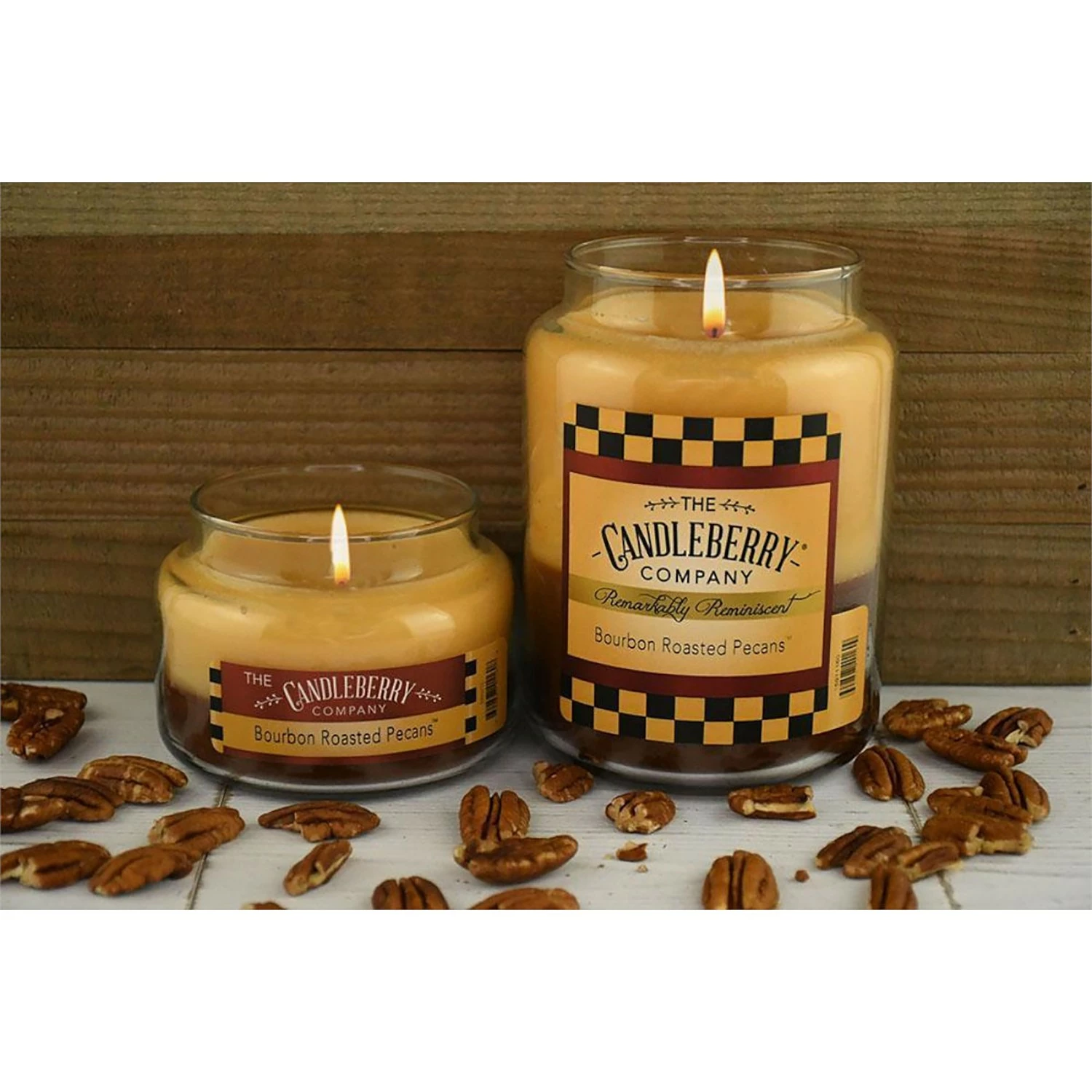 Candleberry Duftkerze Bourbon Roasted Pecan - Veredeltes Paraffin - Gelb / Braun - 570g – Bild 2
