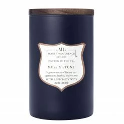 Colonial Candle Duftkerze Moss & Stone - Soja Wachs Mischung - Blau - 566g