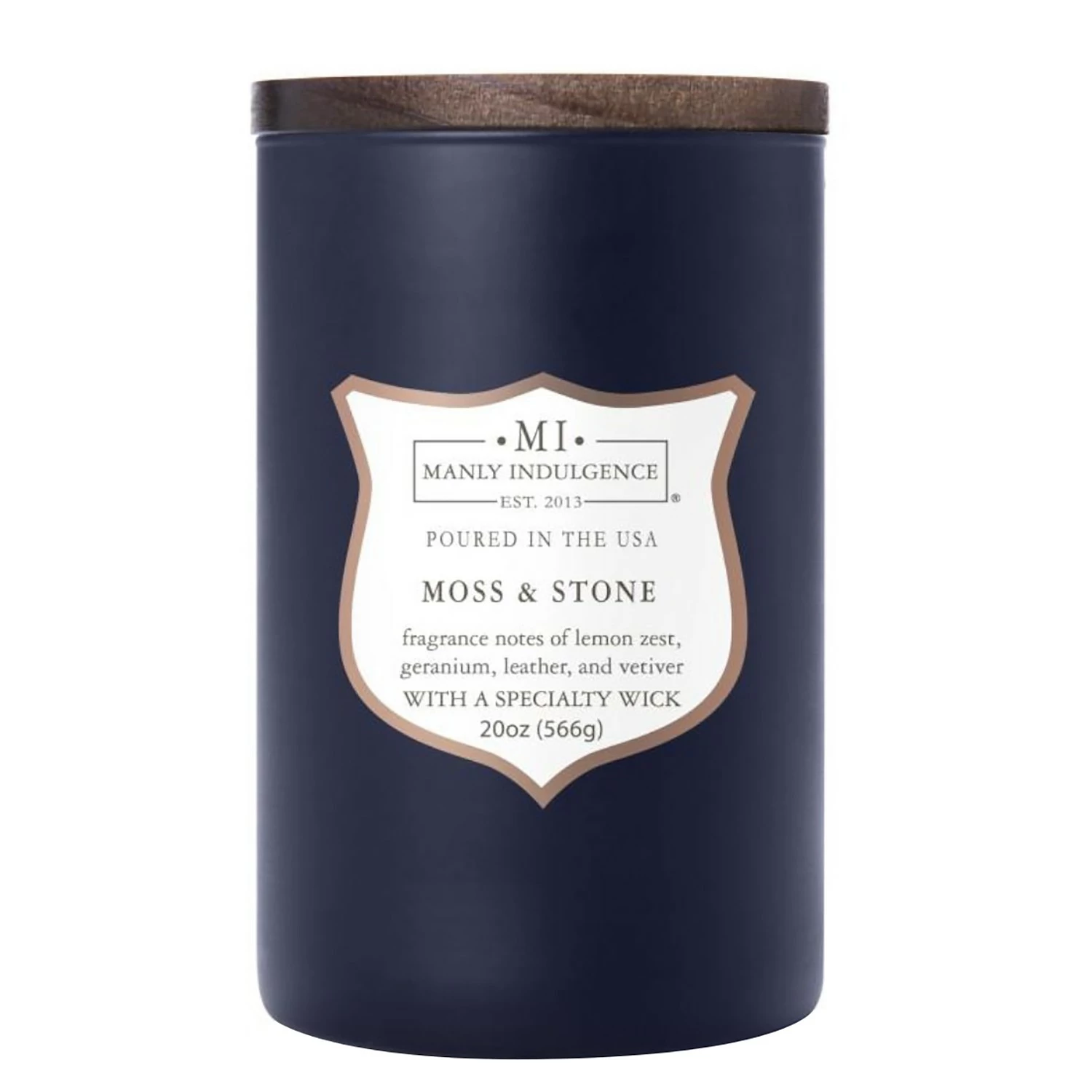 Colonial Candle Duftkerze Moss & Stone - Soja Wachs Mischung - Blau - 566g