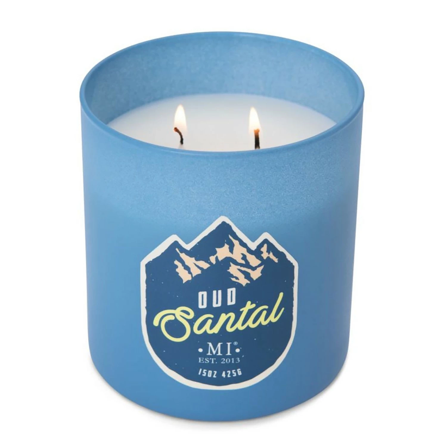 Colonial Candle Duftkerze Oud Santal - Soja Wachs Mischung - Blau - 425g – Bild 3