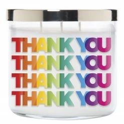 Colonial Candle Duftkerze Thank You - Soja Wachs Mischung - Weiß - 411g