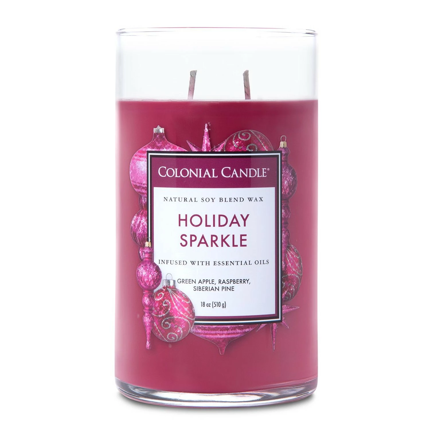 Colonial Candle Duftkerze Holiday Sparkle - Soja Wachs Mischung - Rot - 538g – Bild 2