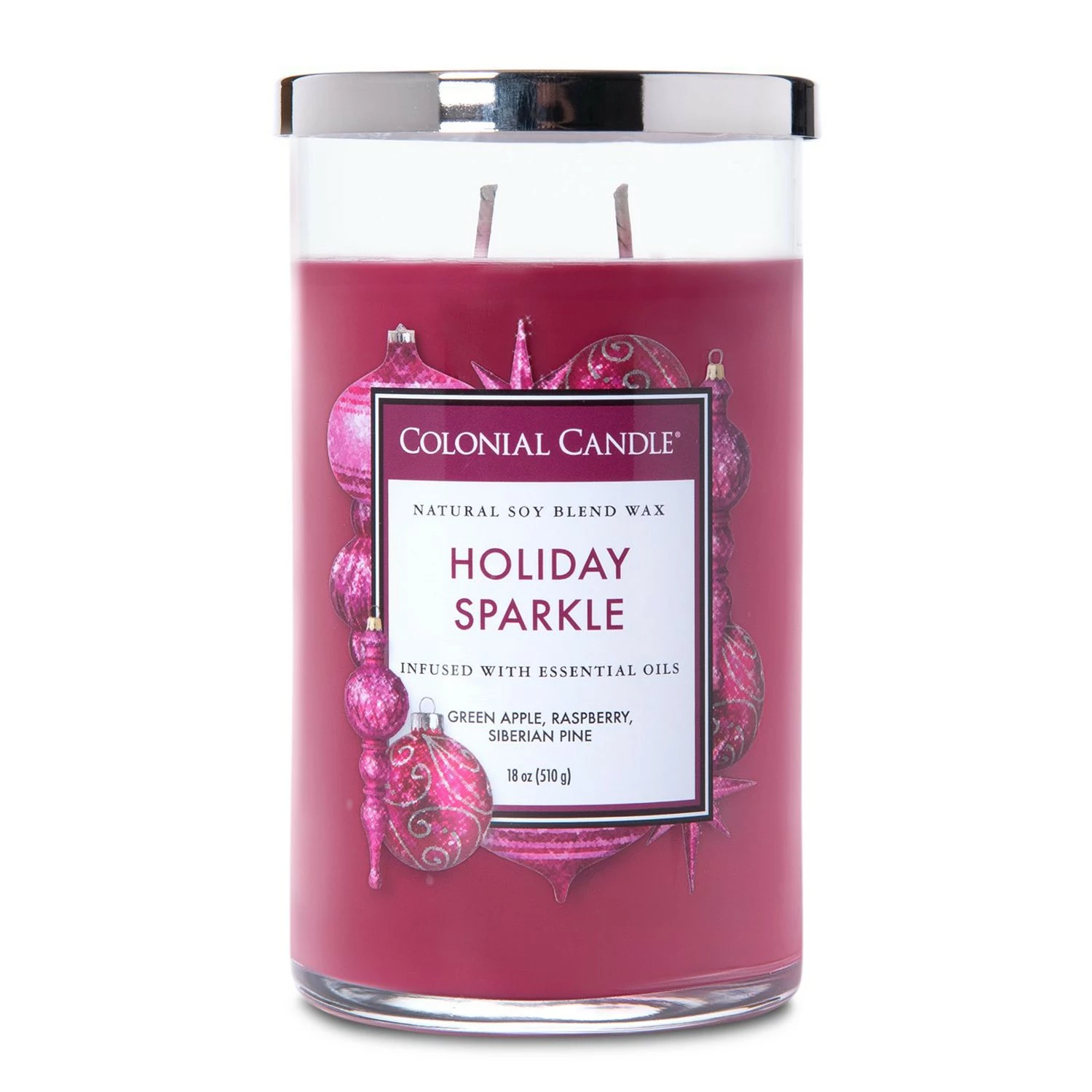Colonial Candle Duftkerze Holiday Sparkle - Soja Wachs Mischung - Rot - 538g