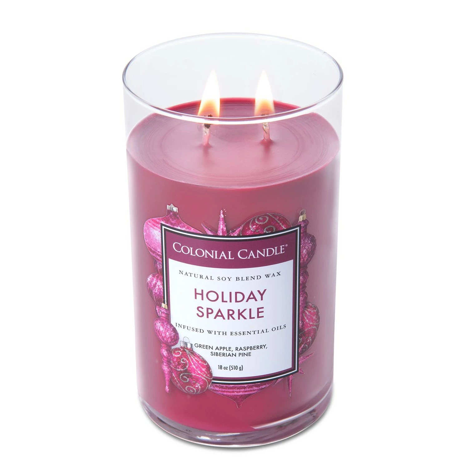 Colonial Candle Duftkerze Holiday Sparkle - Soja Wachs Mischung - Rot - 538g – Bild 3