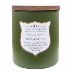 Colonial Candle Duftkerzereen Moss & Stone - Soja Wachs Mischung - Grün - 425g