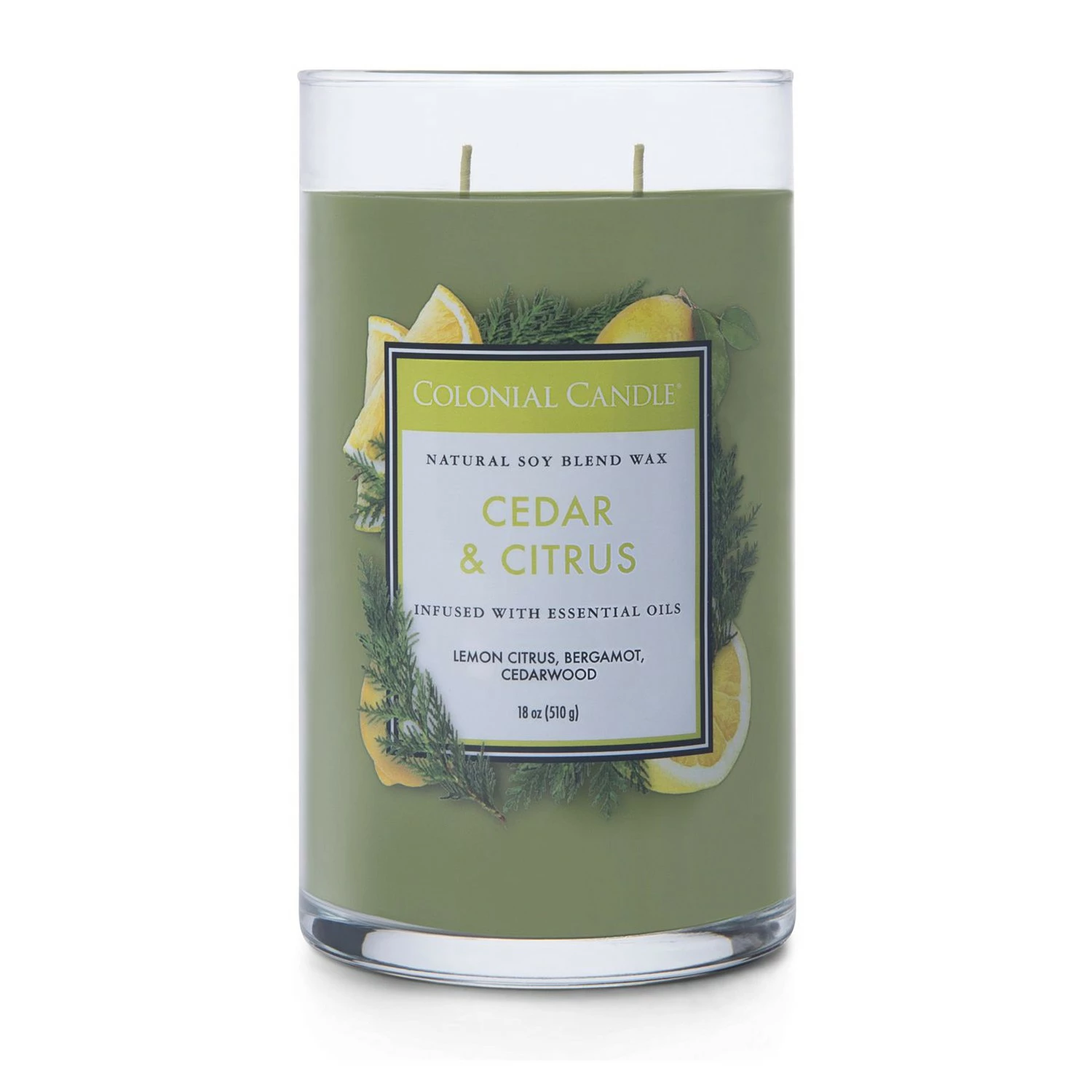 Colonial Candle Duftkerze Cedar & Citrus - Soja Wachs Mischung - Grün - 538g – Bild 3