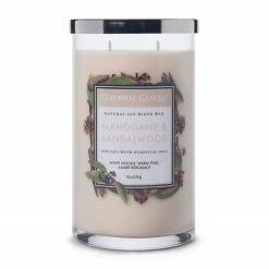 Colonial Candle Duftkerze Mahogany & Sandalwood - Soja Wachs Mischung - Weiß - 538g
