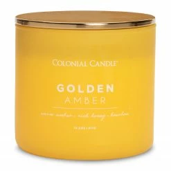 Colonial Candle Duftkerzeolden Amber - Soja Wachs Mischung - Gelb - 411g
