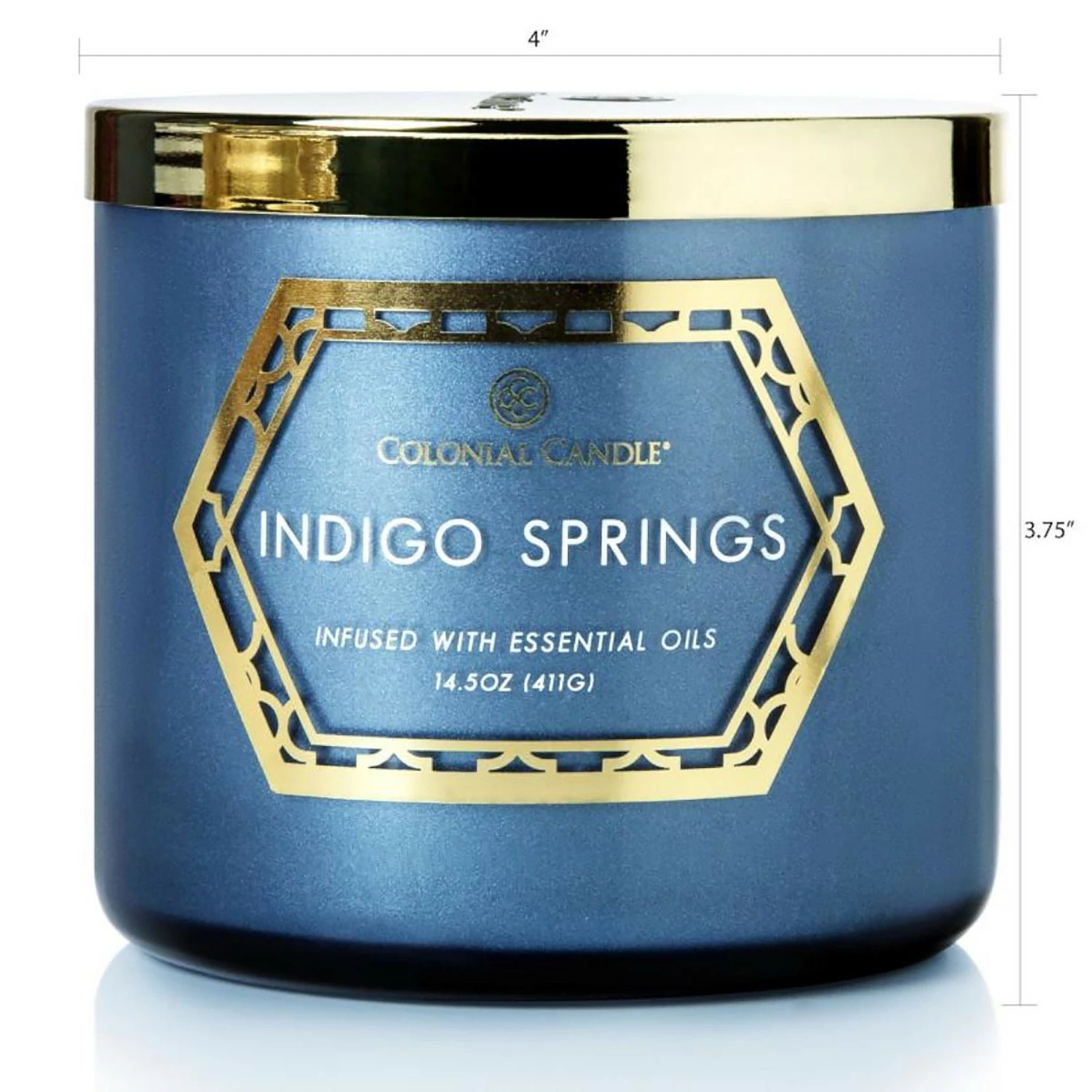 Colonial Candle Duftkerze Indogo Springs - Soja Wachs Mischung - Blau - 411g – Bild 4