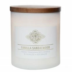 Colonial Candle Duftkerze Vanilla Sandalwood - Soja Wachs Mischung - Weiß - 453g