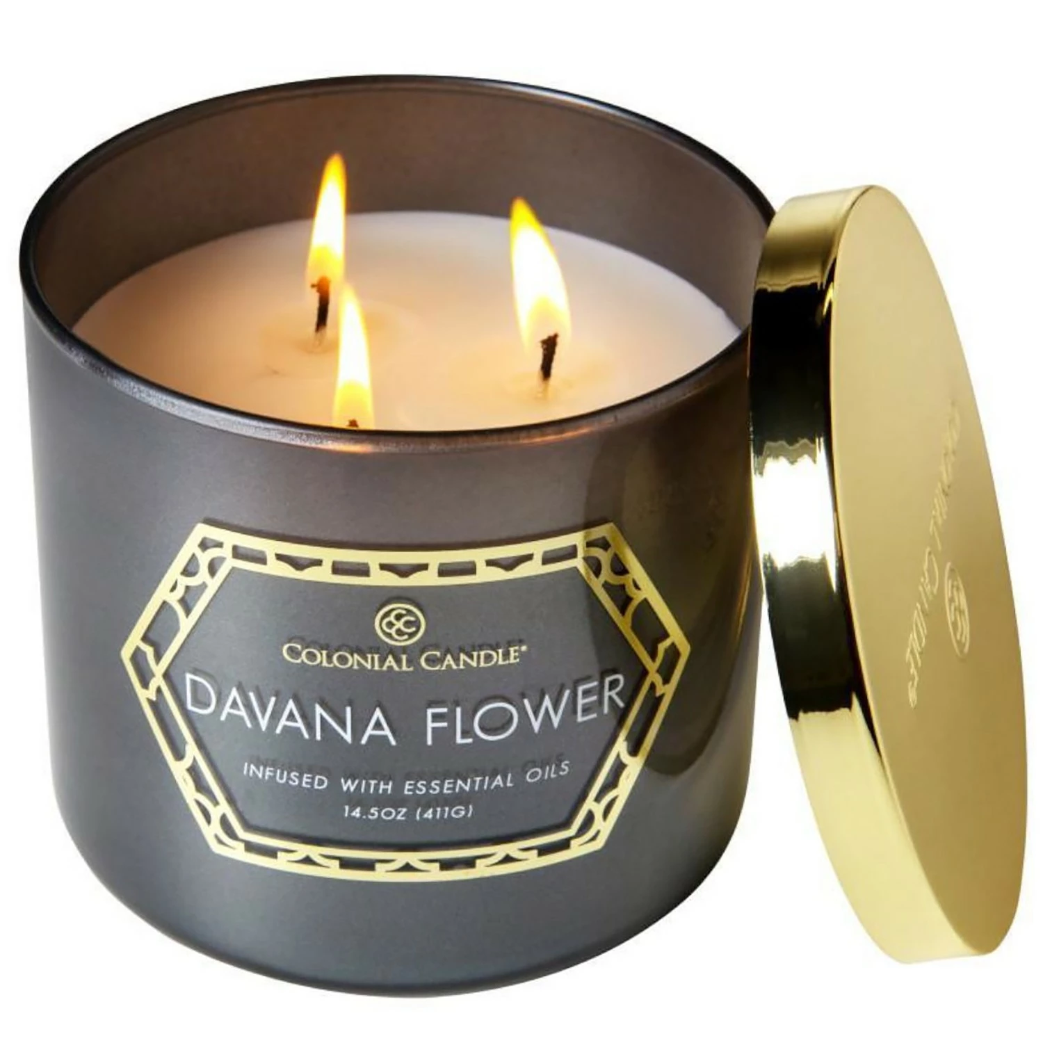 Colonial Candle Duftkerze Davana Flow - Soja Wachs Mischung - Schwarz - 411g – Bild 2