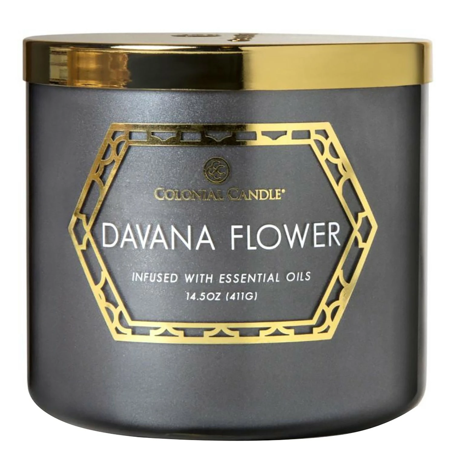 Colonial Candle Duftkerze Davana Flow - Soja Wachs Mischung - Schwarz - 411g